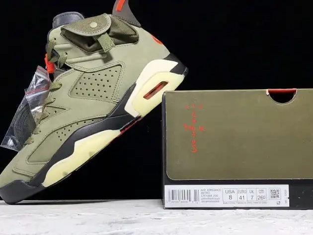 Rep TBK Scott Travis Olive 6 Jordan x Air CN1084-200 Medium 0407